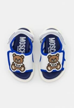 MOSCHINO UNISEX - Sandals - White/indigo -MOSCHINO SHOP 8799136ae8484ffe9d3aeda337715be5