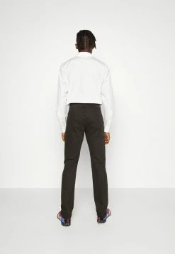 MOSCHINO MATTE EMERIZED - Trousers - Black -MOSCHINO SHOP 88c6ac3718be4a998456bd8e3517e395