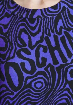 MOSCHINO MOIRE EFFECT - Sweatshirt - Blue -MOSCHINO SHOP 892a34623d624ec68c9ad4fe0cb51c70