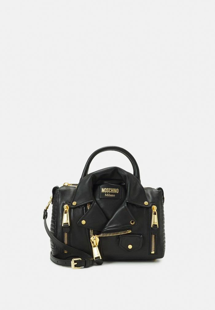MOSCHINO BIKER BAG SHOULDER BAG - Handbag - Fantasy Print Black 1 MOSCHINO BIKER BAG SHOULDER BAG - Handbag - Fantasy Print Black