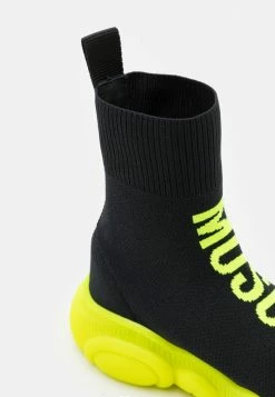 MOSCHINO SOCK TEDDY SOLE MAXI LOGO PRINT - High-top Trainers - Black -MOSCHINO SHOP 8bba5ddd4e824a7d9402a9478e4eb1ff