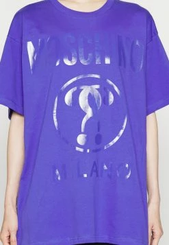MOSCHINO DOUBLE QUESTION MARK - Print T-shirt - Blue -MOSCHINO SHOP 8bf26a3230b942e4bbf7fc54444db048