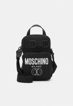 MOSCHINO DOUBLE SMILE LOGO - Across Body Bag - Fantasy Black