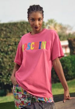 MOSCHINO LOGO - Print T-shirt - Fucsia