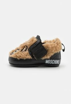MOSCHINO NEWBORN STRAP TEDDY BEAR DETAILS UNISEX - First Shoes - Brown/black