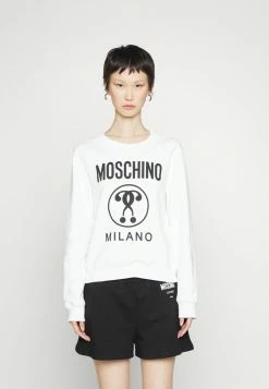 MOSCHINO DOUBLE QUESTION MARK - Sweatshirt - Fantasy White -MOSCHINO SHOP 93bdf4a47dfa4dcf9a18439f5d291e56