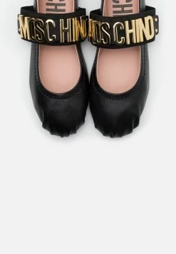 MOSCHINO Ankle Strap Ballet Pumps - Nero -MOSCHINO SHOP 95346b104efd4603b620c9180f0caeca