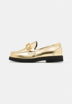 MOSCHINO COLLEGE GALVANIC LETTERING LOGO - Slip-ons - Gold