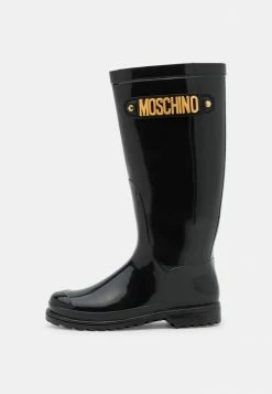MOSCHINO RAIN BOOTS LETTERING LOGO - Wellies - Black