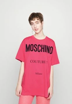 MOSCHINO INSTITUTIONAL LOGOS - Print T-shirt - Fucsia -MOSCHINO SHOP 990166797ac94bb39bf8901ba6d0188a