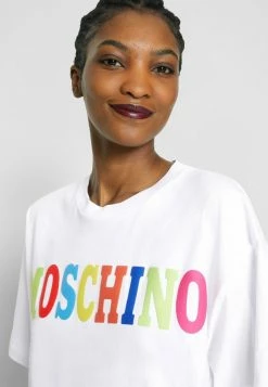 MOSCHINO LOGO - Print T-shirt - White -MOSCHINO SHOP 9a51001b74a24b40855bf354921d1bc5