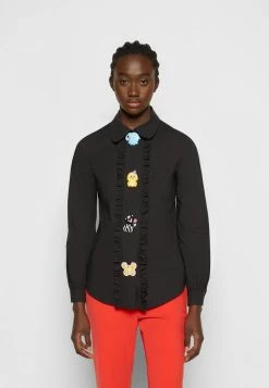 MOSCHINO TOY BUTTONS - Button-down Blouse - Black -MOSCHINO SHOP 9c82ab1070ff4d86aafe4454a7c2efe0