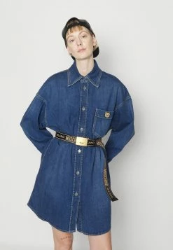 MOSCHINO TEDDY BEAR - Denim Dress - Blue -MOSCHINO SHOP 9d2dd601b6ab484b9cde14ce4e837cb0