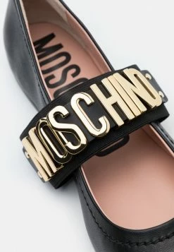 MOSCHINO Ankle Strap Ballet Pumps - Nero -MOSCHINO SHOP 9dc586a6bb86489c8e4cbae3407b7dea
