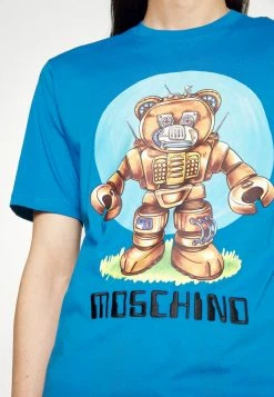 MOSCHINO Print T-shirt - Fantasy Blue -MOSCHINO SHOP 9f2be07f41fc4ea1b1387604aba7f9a2