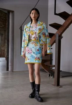 MOSCHINO CALICO ANIMALS - Mini Skirt - Light Blue