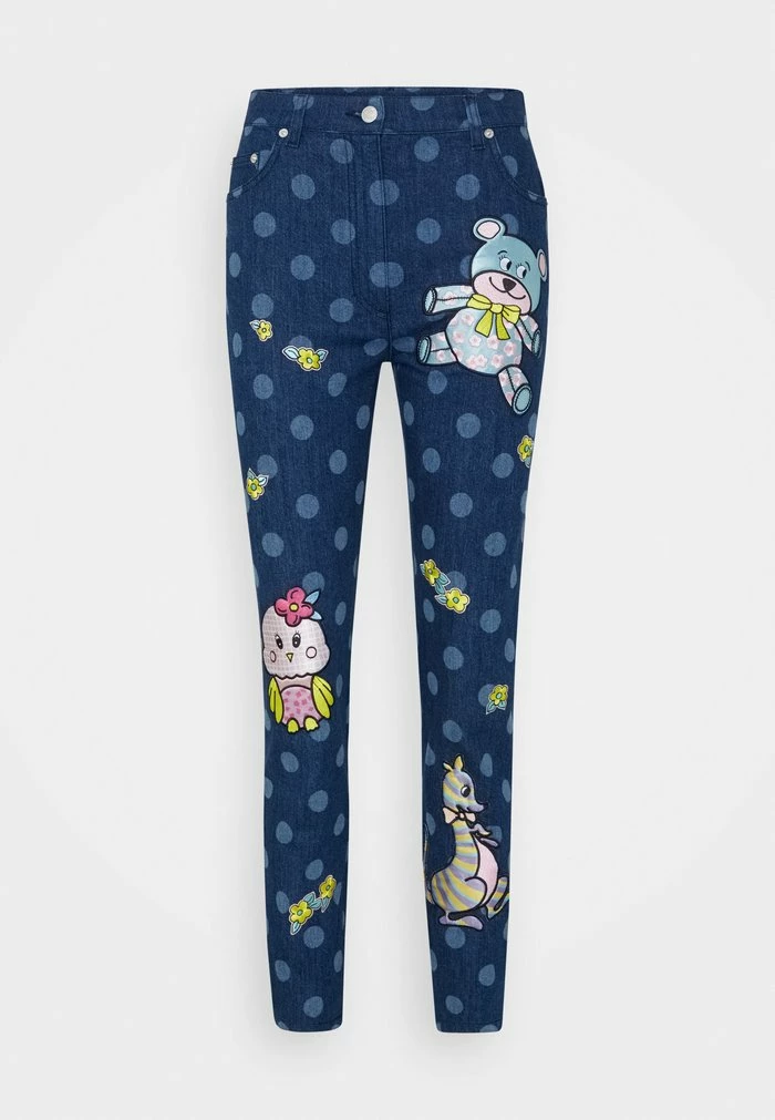 MOSCHINO ANIMAL PATCHES - Slim Fit Jeans - Blue Denim 6 MOSCHINO ANIMAL PATCHES - Slim Fit Jeans - Blue Denim - Image 6