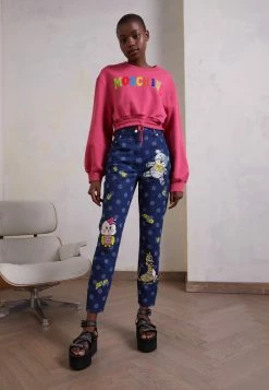 MOSCHINO ANIMAL PATCHES - Slim Fit Jeans - Blue Denim