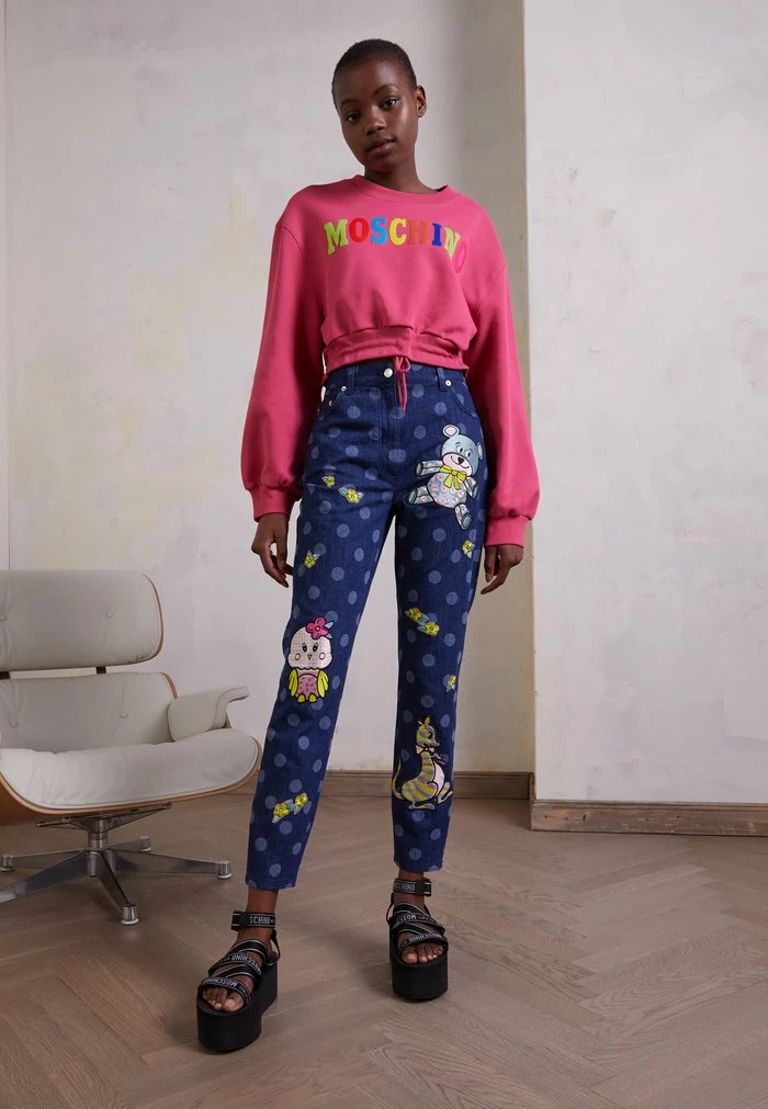 MOSCHINO ANIMAL PATCHES - Slim Fit Jeans - Blue Denim 1 MOSCHINO ANIMAL PATCHES - Slim Fit Jeans - Blue Denim
