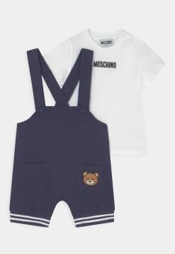 MOSCHINO DUNGAREES SET UNISEX - Print T-shirt - Navy Blue