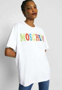 MOSCHINO LOGO - Print T-shirt - White -MOSCHINO SHOP a6ac46446f754a3da8658325bdcb513b