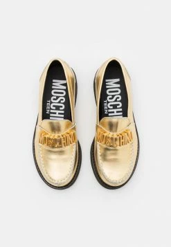 MOSCHINO COLLEGE GALVANIC LETTERING LOGO - Slip-ons - Gold -MOSCHINO SHOP a6b181af58c44e38876b365b88d0c72d
