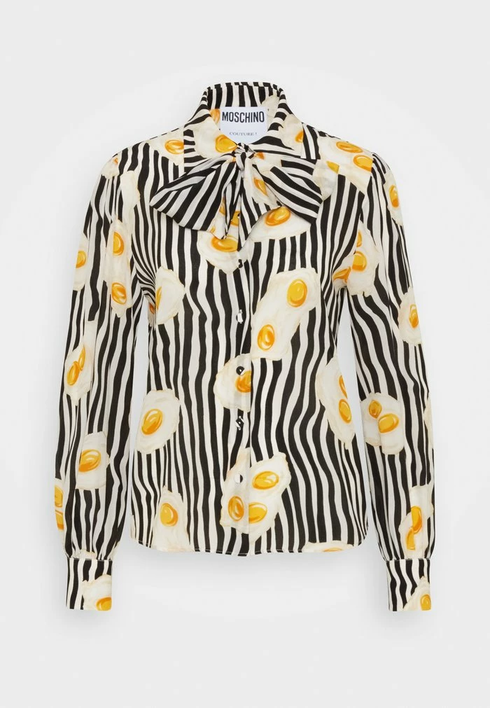 MOSCHINO ALL OVER EGG - Button-down Blouse - Black 2 MOSCHINO ALL OVER EGG - Button-down Blouse - Black - Image 2