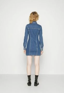 MOSCHINO BONDAGE LACING - Denim Dress - Blue -MOSCHINO SHOP a7194f342bdb4554a37ce70ff8c8f34d