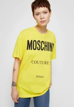 MOSCHINO INSTITUTIONAL LOGOS - Print T-shirt - Yellow -MOSCHINO SHOP a71b9f8c10f948beab264d1dcc7c35ce