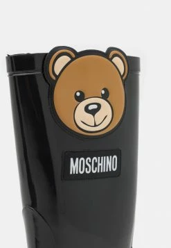 MOSCHINO RAIN BOOTS TEDDY BEAR PATCH UNISEX - Wellies - Black -MOSCHINO SHOP a76cc8afa4ad46dd80e58ba66f8e5955