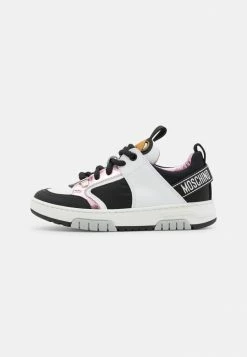 MOSCHINO BOX SOLE LACE LOGO TAPE - Trainers - Black/white/pink