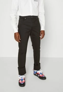 MOSCHINO MATTE EMERIZED - Trousers - Black -MOSCHINO SHOP a977af975c30416aa8d87e1e75e41f6c