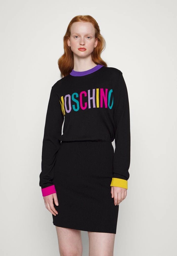 MOSCHINO COLOR BLOCK - Jumper Dress - Black 4 MOSCHINO COLOR BLOCK - Jumper Dress - Black - Image 4
