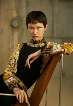 MOSCHINO TAPE LOGO - Jumper Dress - Black -MOSCHINO SHOP abb31ef2e2334e9896a6aa4f7a54b901