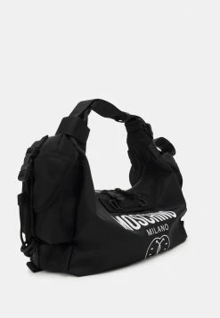 MOSCHINO DOUBLE SMILE LOGO UNISEX - Across Body Bag - Black -MOSCHINO SHOP acfa0229397f408e9dd726477acf11a4