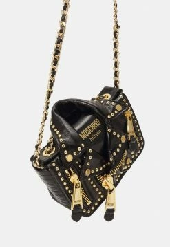 MOSCHINO BIKER BAG STUDS SHOULDER BAG - Handbag - Fantasy Print Black -MOSCHINO SHOP ae993063e49e42c5afc0427d1f3db151