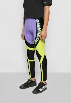 MOSCHINO TROUSERS - Tracksuit Bottoms - Black/purple/yellow -MOSCHINO SHOP b3fb530615894c7ea70ef116b573a8a4