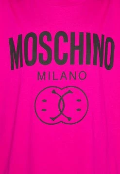 MOSCHINO DOUBLE SMILE - Print T-shirt - Fuchsia -MOSCHINO SHOP b50cf9f7e82f49ca8d6b3e6b08bafc7d