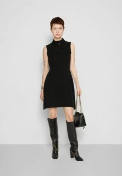 MOSCHINO MACRO BUTTONS - Jumper Dress - Black -MOSCHINO SHOP b5eb54f8a465480e97181b9f39d6e482