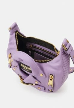 MOSCHINO BIKER SHOULDER BAG - Handbag - Violet -MOSCHINO SHOP b642e9bd07da4e25a1884d83dfe83a7d