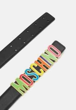 MOSCHINO BELTS UNISEX - Belt - Fantasy Print Black -MOSCHINO SHOP ba7c1988cb184d369390d2ef3e9e8c50