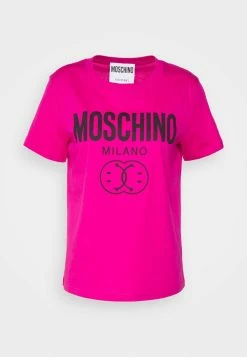 MOSCHINO DOUBLE SMILE - Print T-shirt - Fuchsia -MOSCHINO SHOP bea32501106242bd815e9c763aec7644