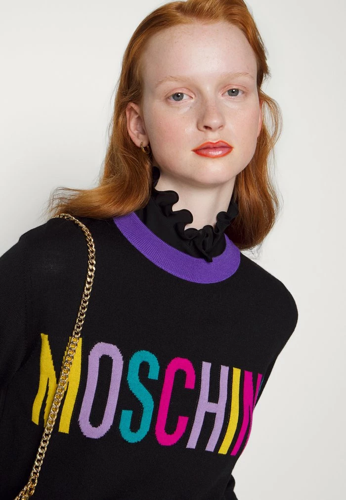 MOSCHINO COLOR BLOCK - Jumper Dress - Black 6 MOSCHINO COLOR BLOCK - Jumper Dress - Black - Image 6