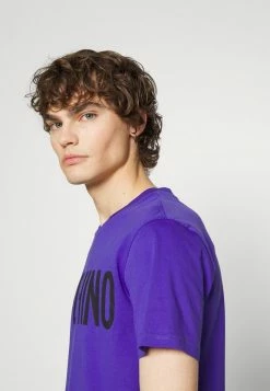 MOSCHINO Print T-shirt - Blue -MOSCHINO SHOP bfc25aa689c34f20bd18efa4151efa03