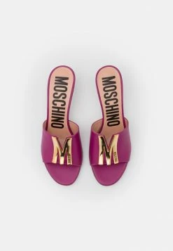 MOSCHINO Heeled Mules - Prugna -MOSCHINO SHOP c005a9027e0a452083e9d750c0f75d24