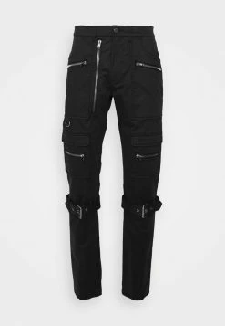 MOSCHINO MATTE EMERIZED - Cargo Trousers - Black -MOSCHINO SHOP c14c8a131a504a3d89cc3d694b2bdd8a