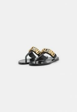 MOSCHINO T-bar Sandals - Nero -MOSCHINO SHOP c21115d872fb430ebeede2253657a0f7
