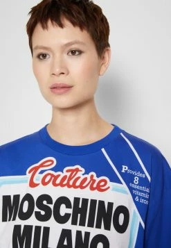 MOSCHINO Print T-shirt - Blue -MOSCHINO SHOP c34fe0b91e064f31b3add4acbe79aa7a