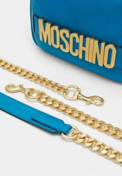MOSCHINO LETTERING CHAIN CAMERA - Across Body Bag - Light Blue -MOSCHINO SHOP c5740dee8ecd434eb0c43226b0f961b0