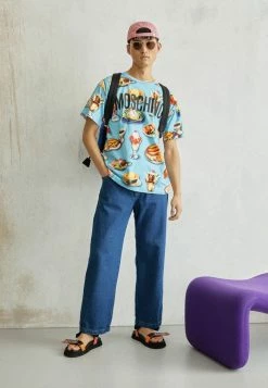 MOSCHINO Print T-shirt - Light Blue
